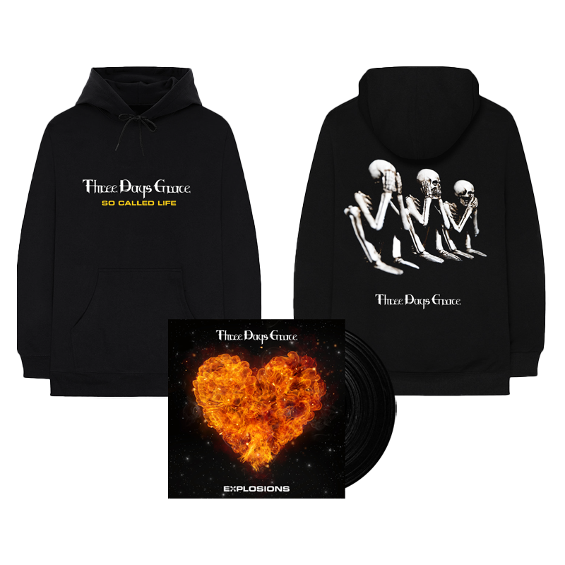 Three Days Grace - EXPLOSIONS Black 140g Vinyl + Hoodie