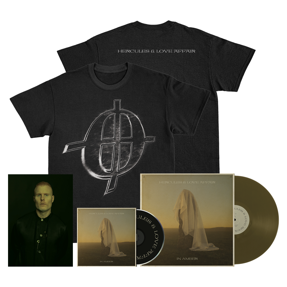 Hercules & Love Affair - In Amber CD Album + Limited Edition Transparent Amber Double Vinyl (Exclusive) + Coda Black T-Shirt + Signed Print