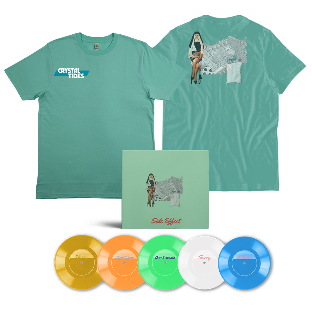 Crystal Tides - Side Effect EP Flexi Disc (Signed + Hand-Numbered) + Limited Edition Mint Green T-Shirt + EP Download