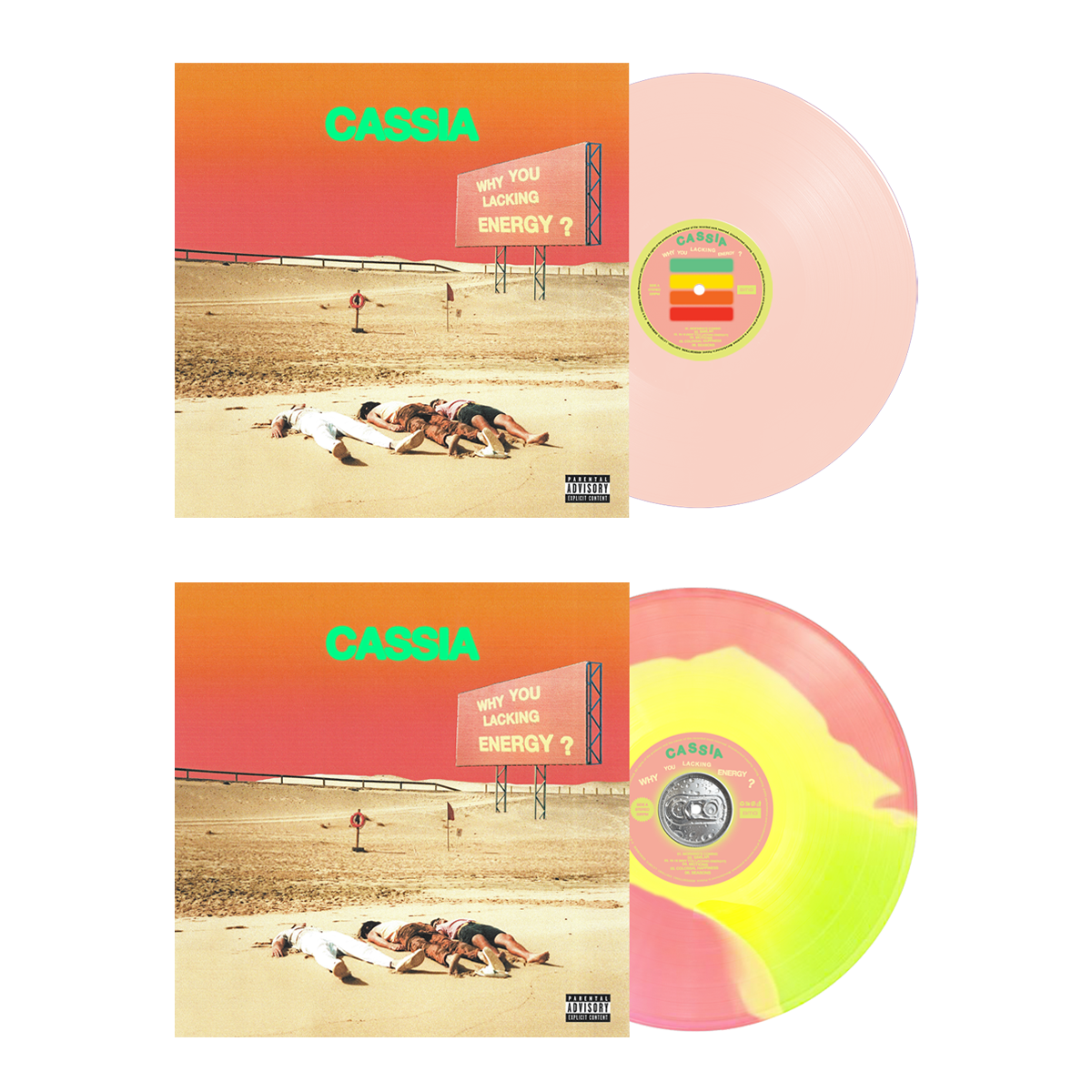 Cassia Vinyl - Why You Lacking Energy Tricolour Vinyl + Pink Vinyl