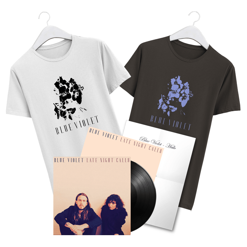 Blue Violet - Late Night Calls Heavyweight Vinyl & Signed Artwork Print, T-Shirt and Handwritten Lyric Print