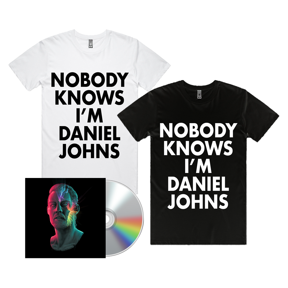 Daniel Johns - FutureNever CD-Nobody Knows Im Daniel Johns WhiteBlack T-Shirt