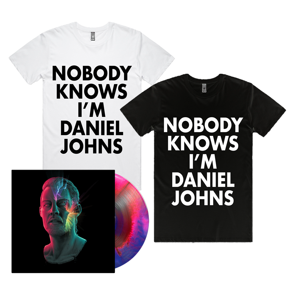 Daniel Johns - FutureNever BlueRed Marble Vinyl-Nobody Knows Im Daniel Johns WhiteBlack T-Shirt