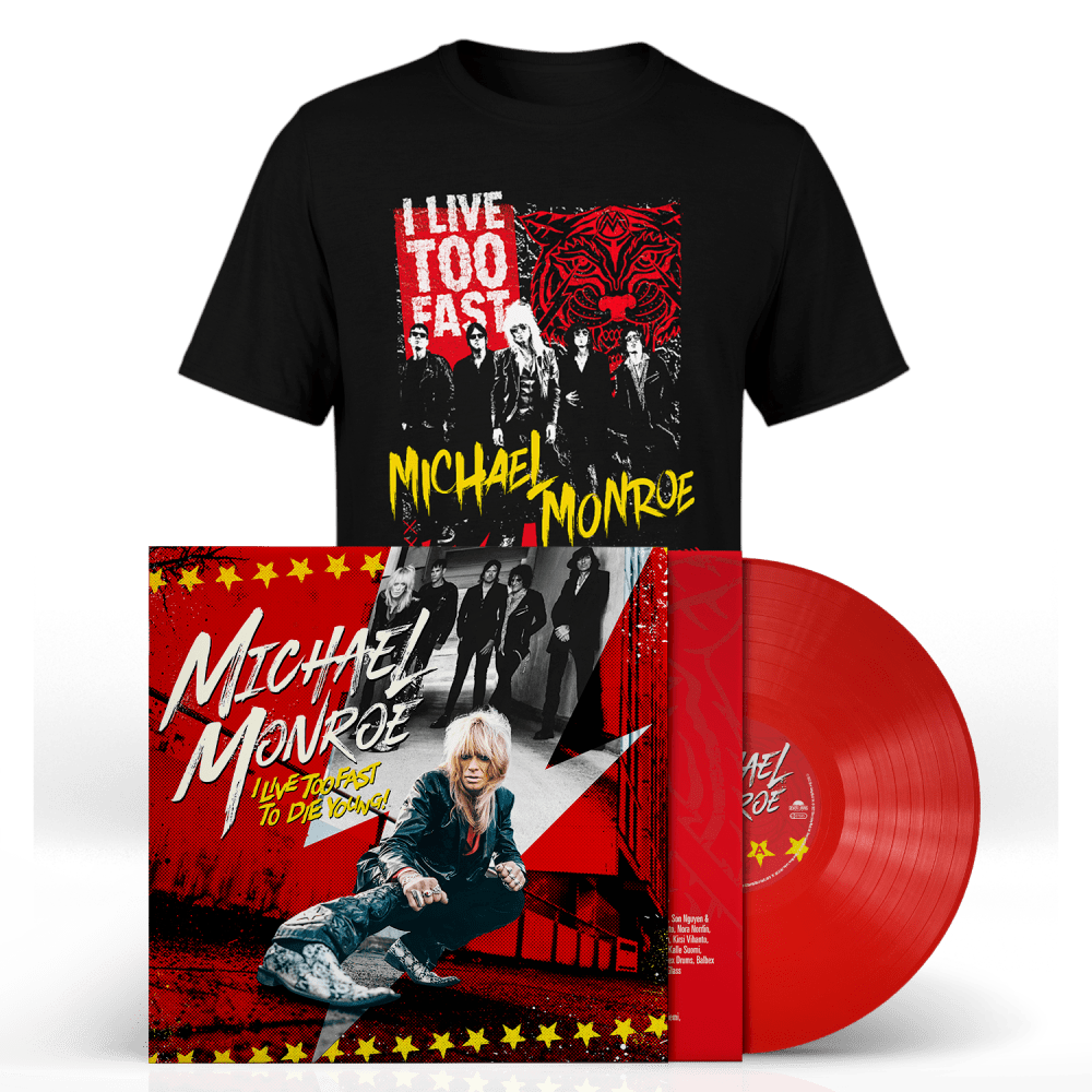 Michael Monroe - I Live Too Fast to Die Young Red-Vinyl & T-Shirt