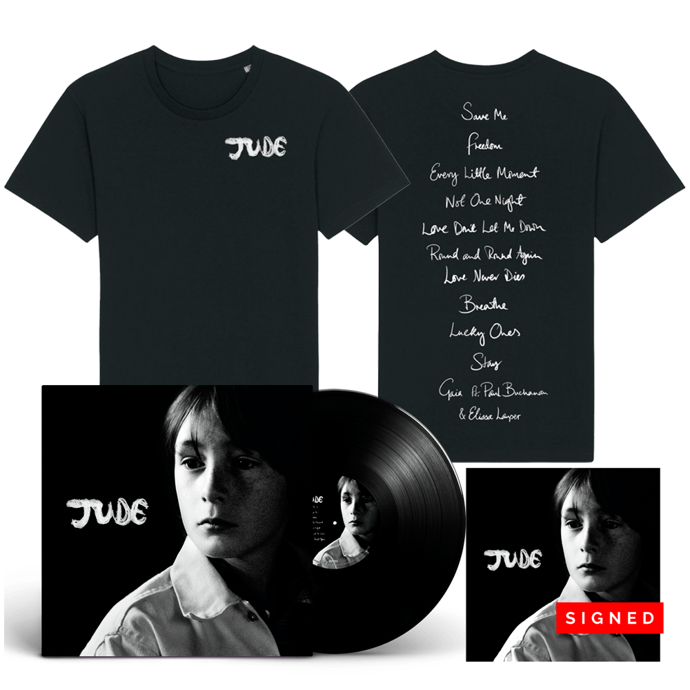 Julian Lennon - Jude Vinyl Album & T-Shirt with Signed Art Print