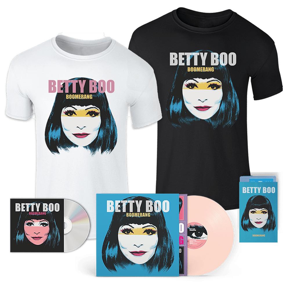 Betty Boo - Boomerang Signed CD-Blue Cassette-Pink Vinyl-Album T-Shirt