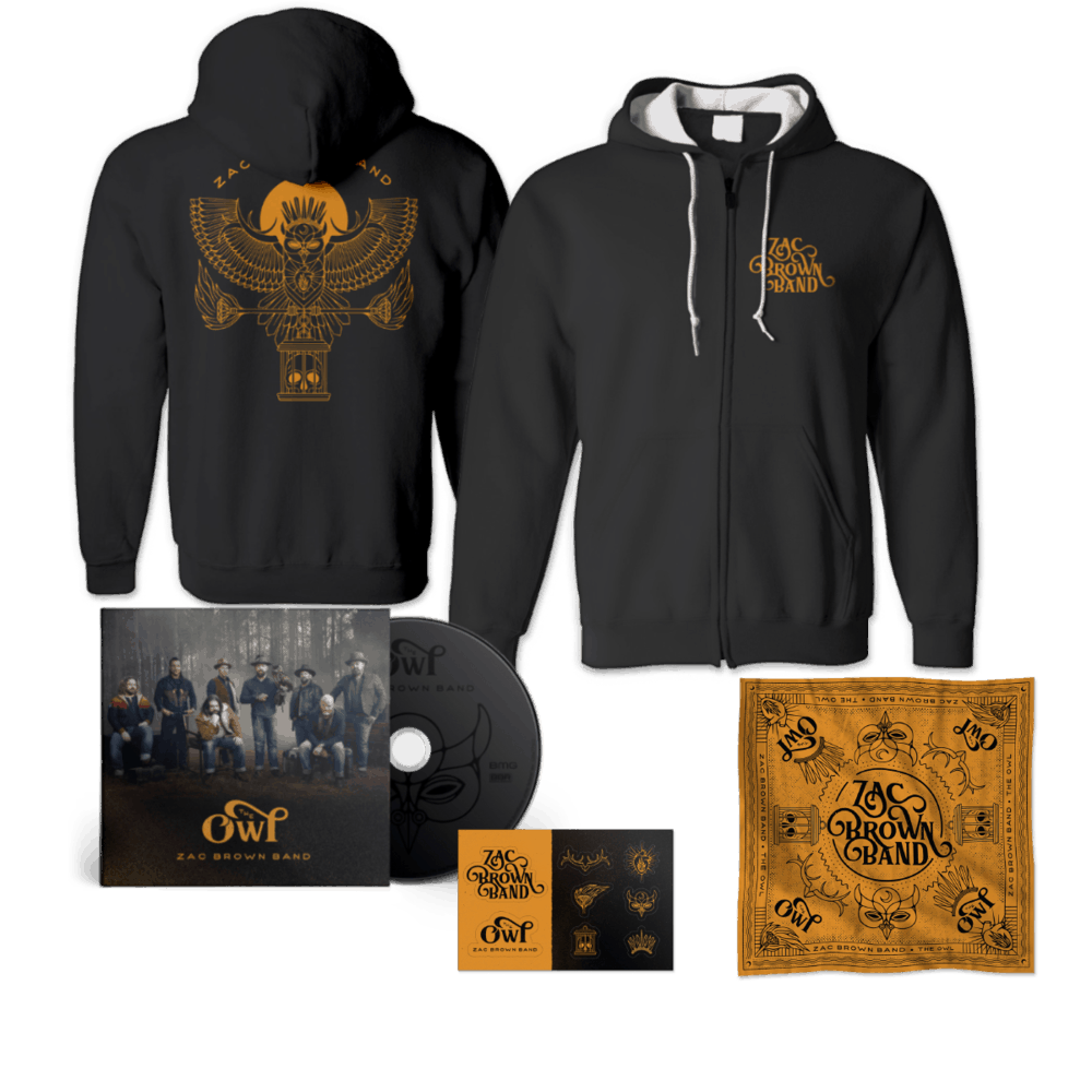 Zac Brown - The Owl CD + Logo Hoodie + Bandana Includes Sticker Pack