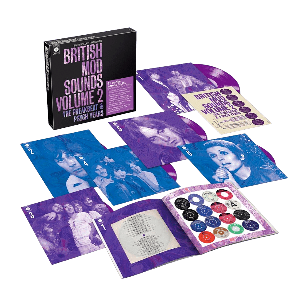 Various Artists - Eddie Piller Presents- British Mod Sounds of The 1960s Volume 2: The Freakbeat & Psych Years Purple 6LP Boxset