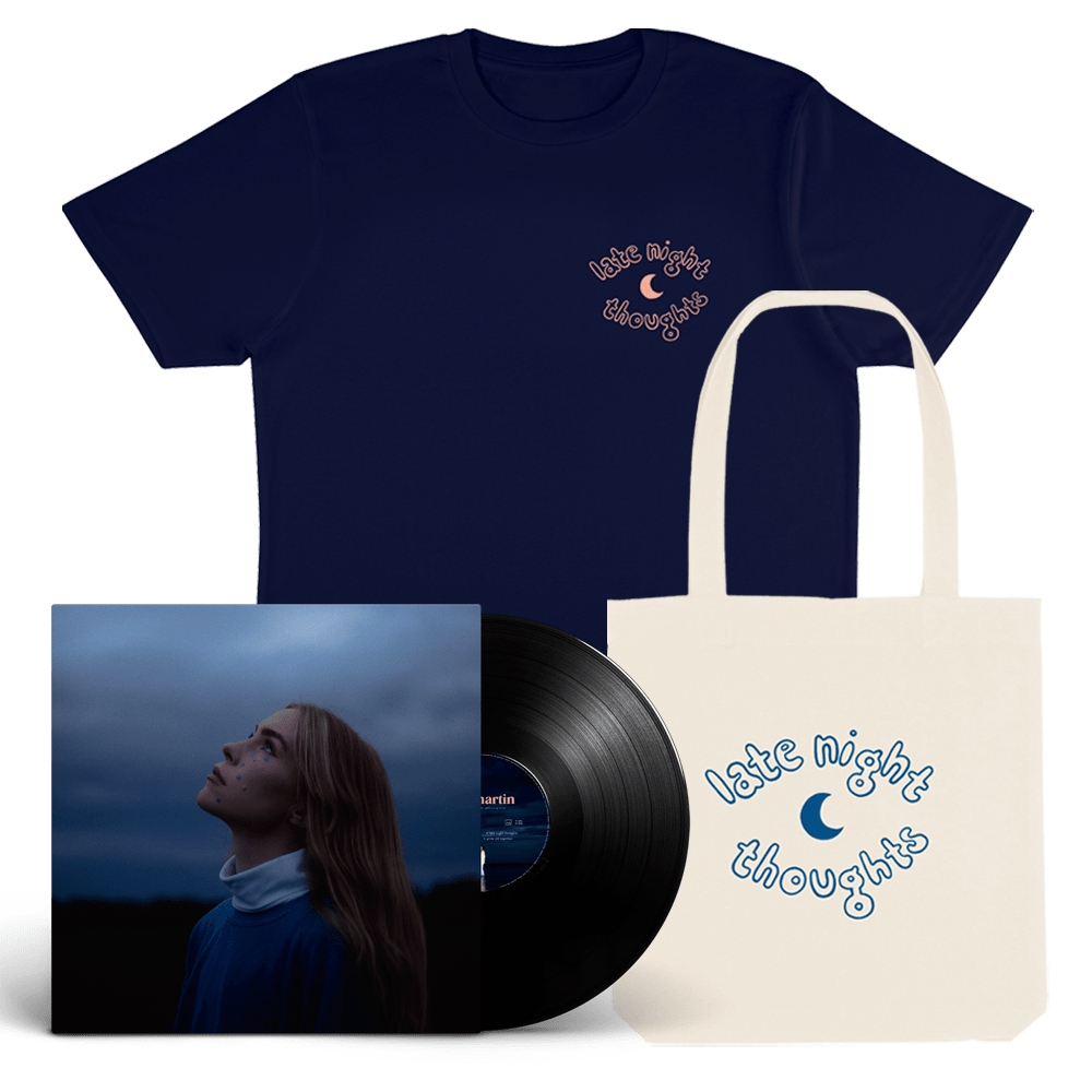 shy martin - late night thoughts lp, t-shirt & natural tote bag