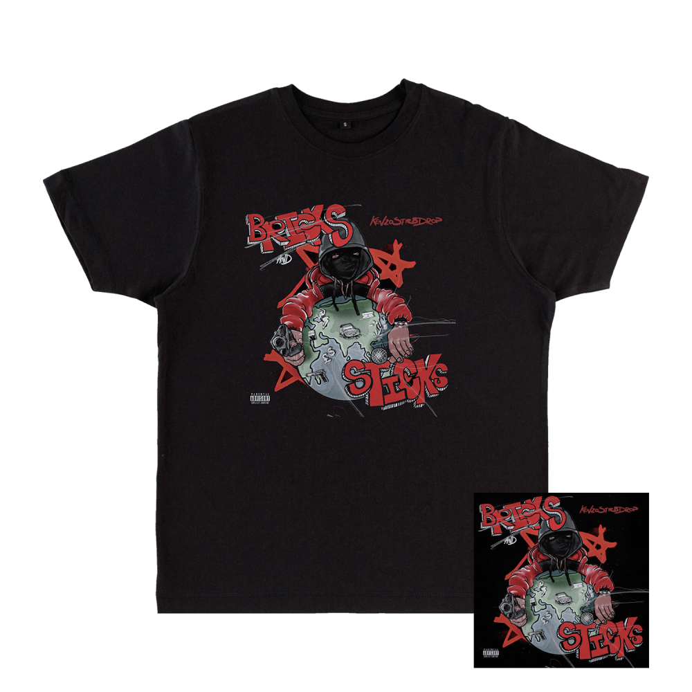 Kenzo Str8Drop - Black 'Bricks & Sticks' T-Shirt + Digital Download