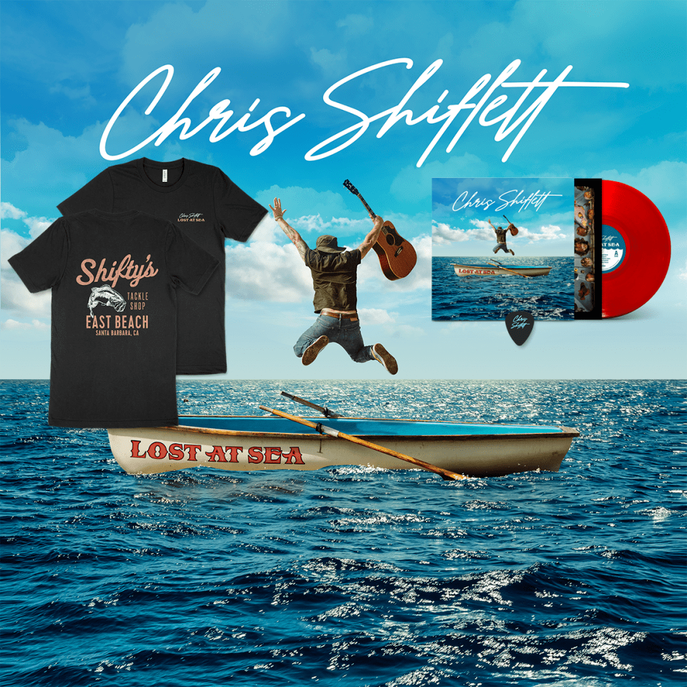 Chris Shiflett - Lost At Sea T-Shirt & Red LP Bundle