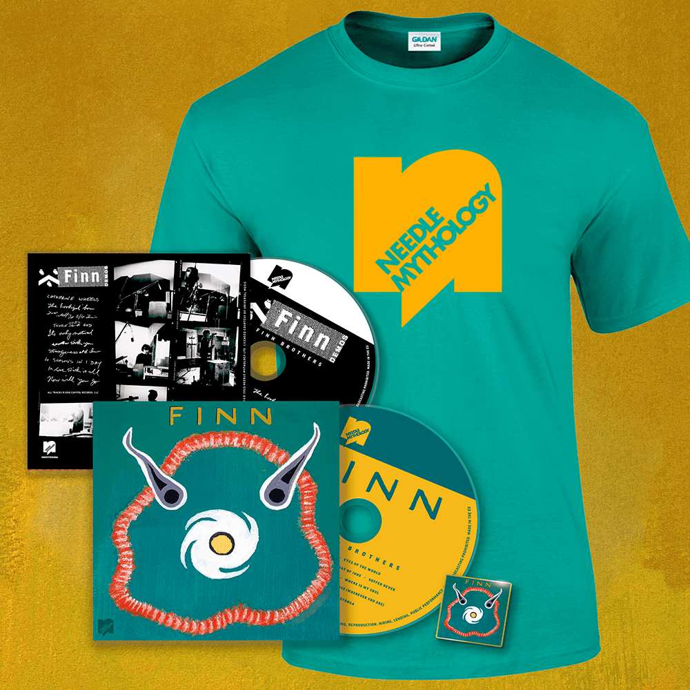 The Finn Brothers - Finn Deluxe CD + Jade Dome Needle Mythology T-Shirt + Free Enamel Badge