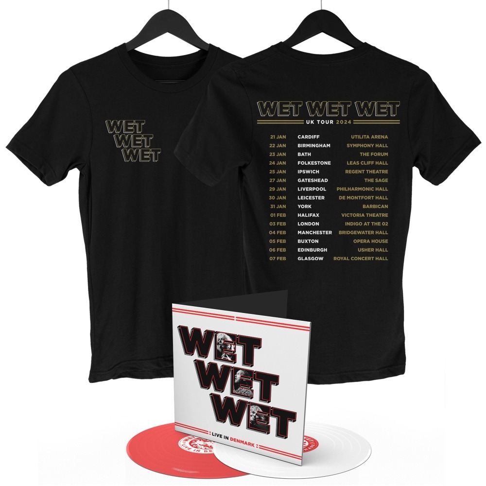 Wet Wet Wet - Live In Denmark Double-Vinyl-Tour T-Shirt Bundle