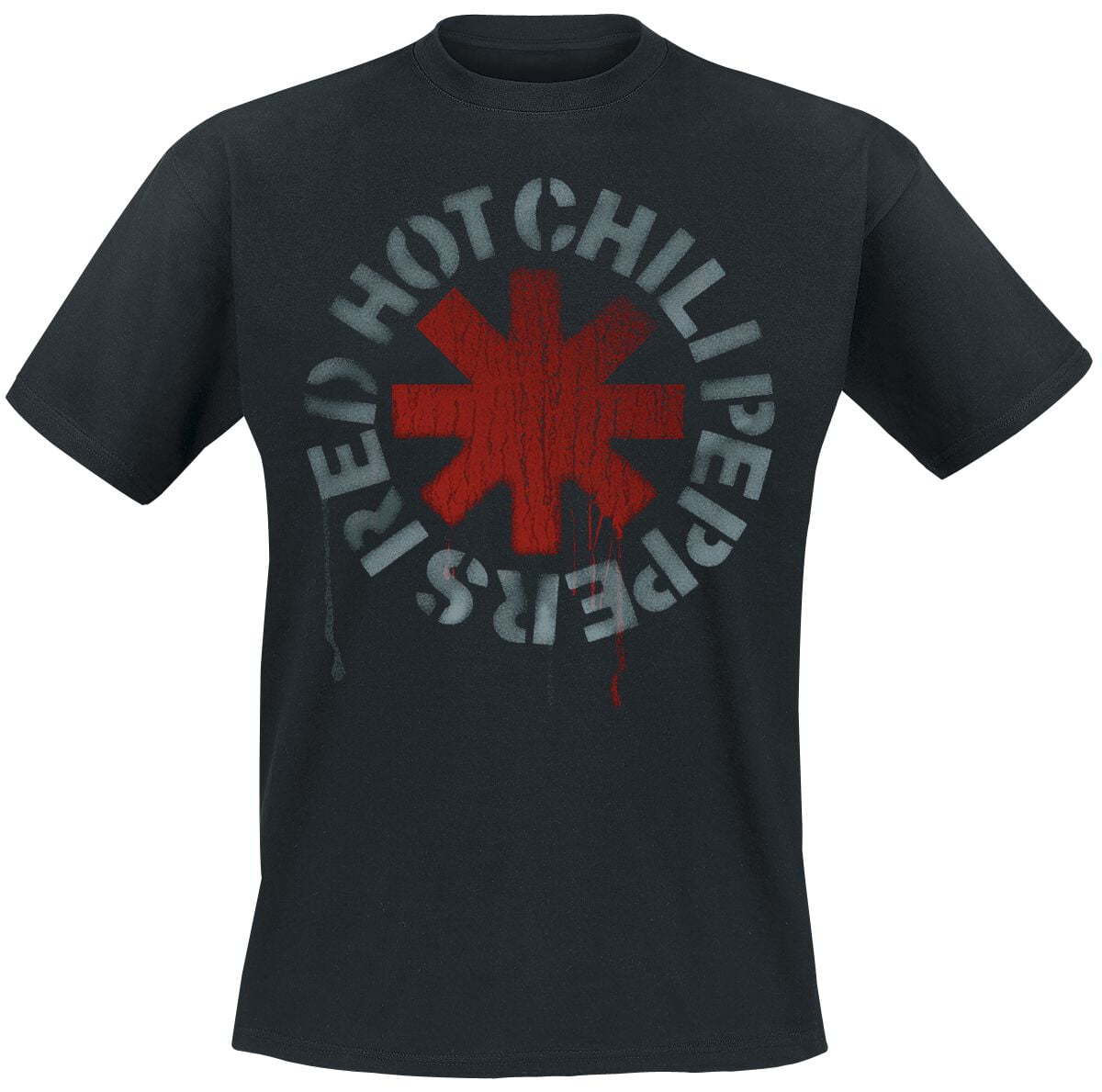 Red Hot Chili Peppers T-Shirt - Stencil Black - S to 5XL - for Men - black - 100% cotton T-Shirts Band Merchandise