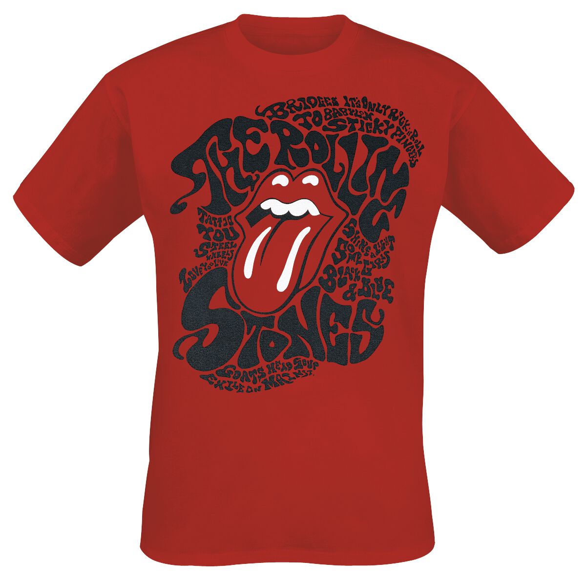 The Rolling Stones T-Shirt - Psychedelic Tongue - S to XXL - for Men - red - 100% cotton T-Shirts Band Merchandise