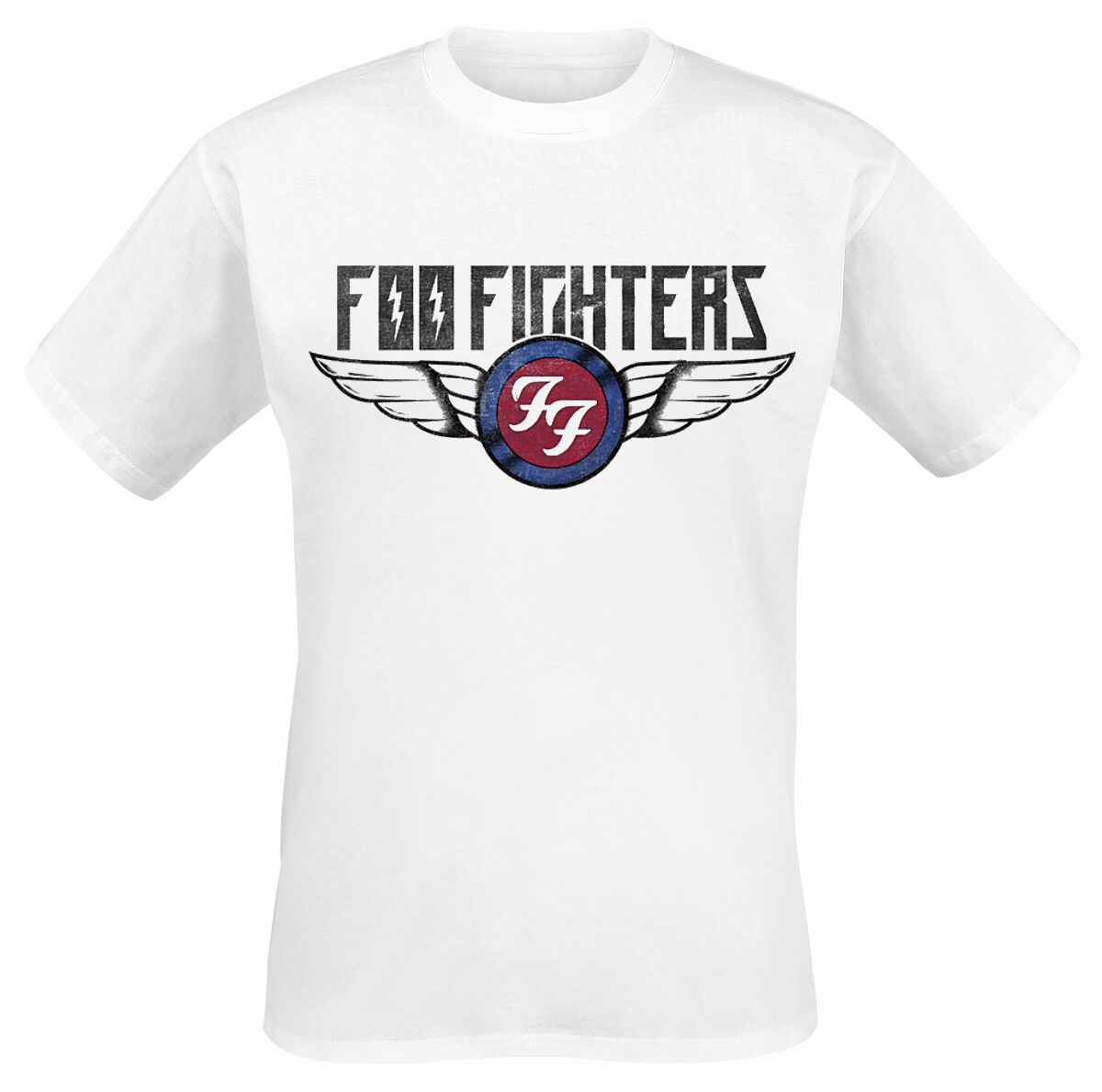 Foo Fighters T-Shirt - Flash Wings - S to XXL - for Men - white - 100% cotton T-Shirts Band Merchandise