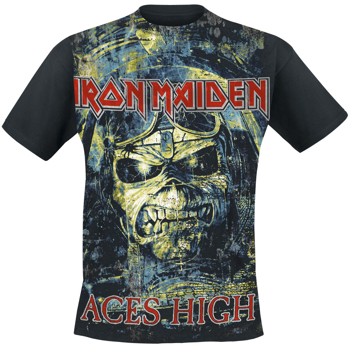 Iron Maiden T-Shirt - Aces High - S to XXL - for Men - black - 100% cotton T-Shirts Band Merchandise