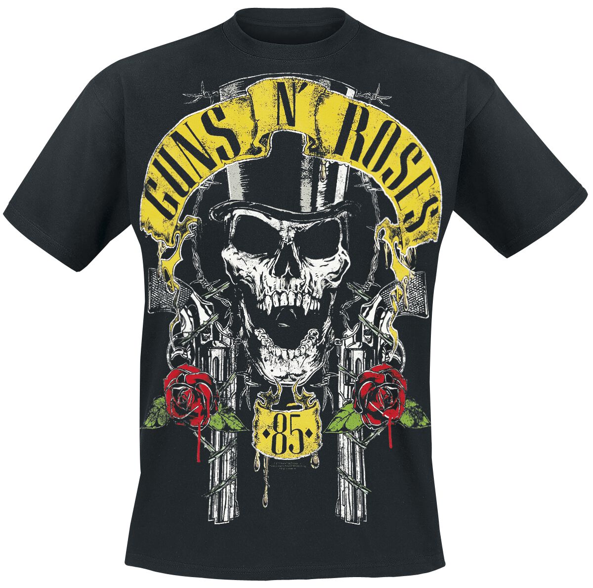 Guns N' Roses T-Shirt - Top Hat - S to 5XL - for Men - black - 100% cotton T-Shirts Band Merchandise