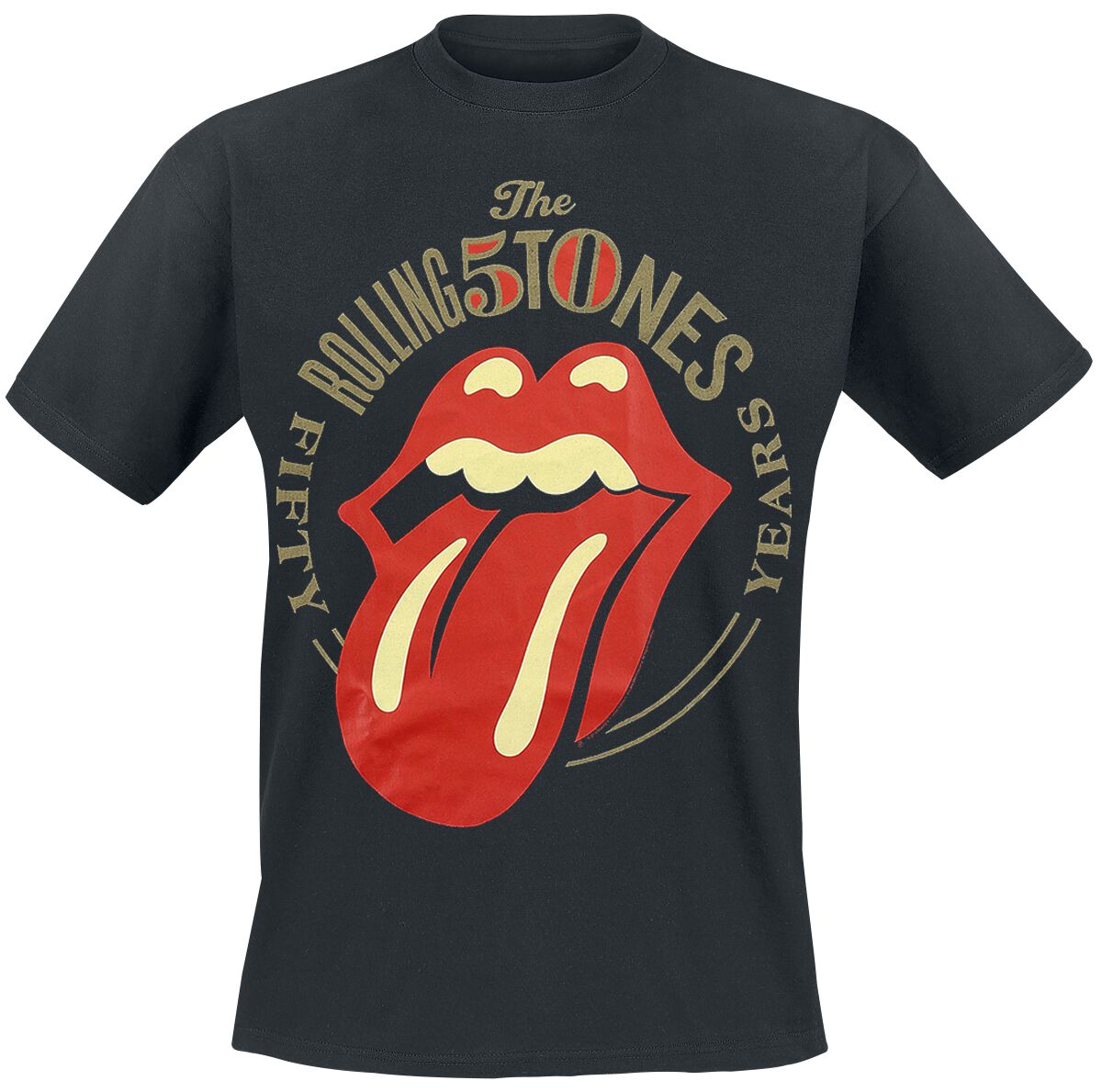 The Rolling Stones T-Shirt - 50 Years - M to 3XL - for Men - black - 100% cotton T-Shirts Band Merchandise