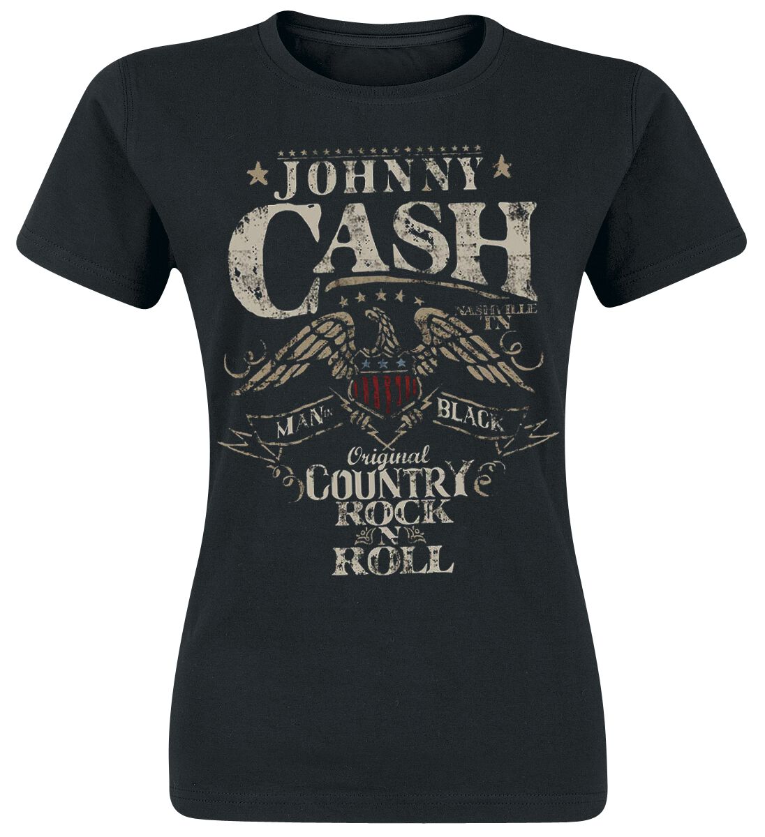 Johnny Cash - Rockabilly T-Shirt - Rock 'n' Roll - S to XXL - for Women - black - 100% cotton T-Shirts Band Merchandise