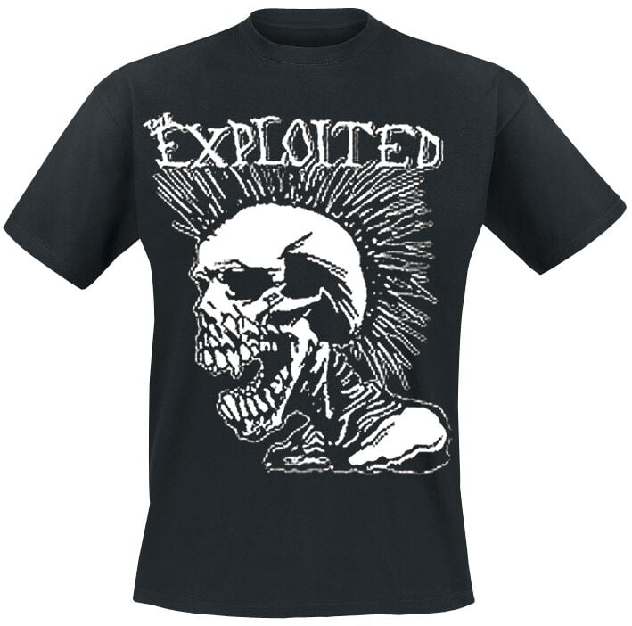 The Exploited T-Shirt - Mohican Skull - S to XXL - for Men - black - 100% cotton T-Shirts Band Merchandise