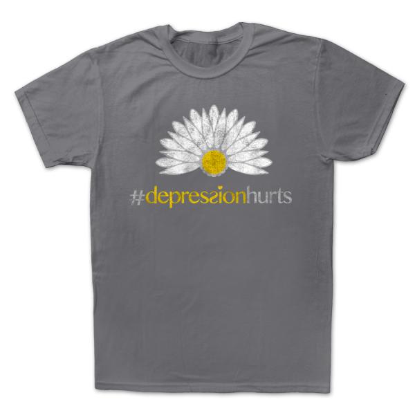 Depression Hurts - Logo Grey T-Shirt