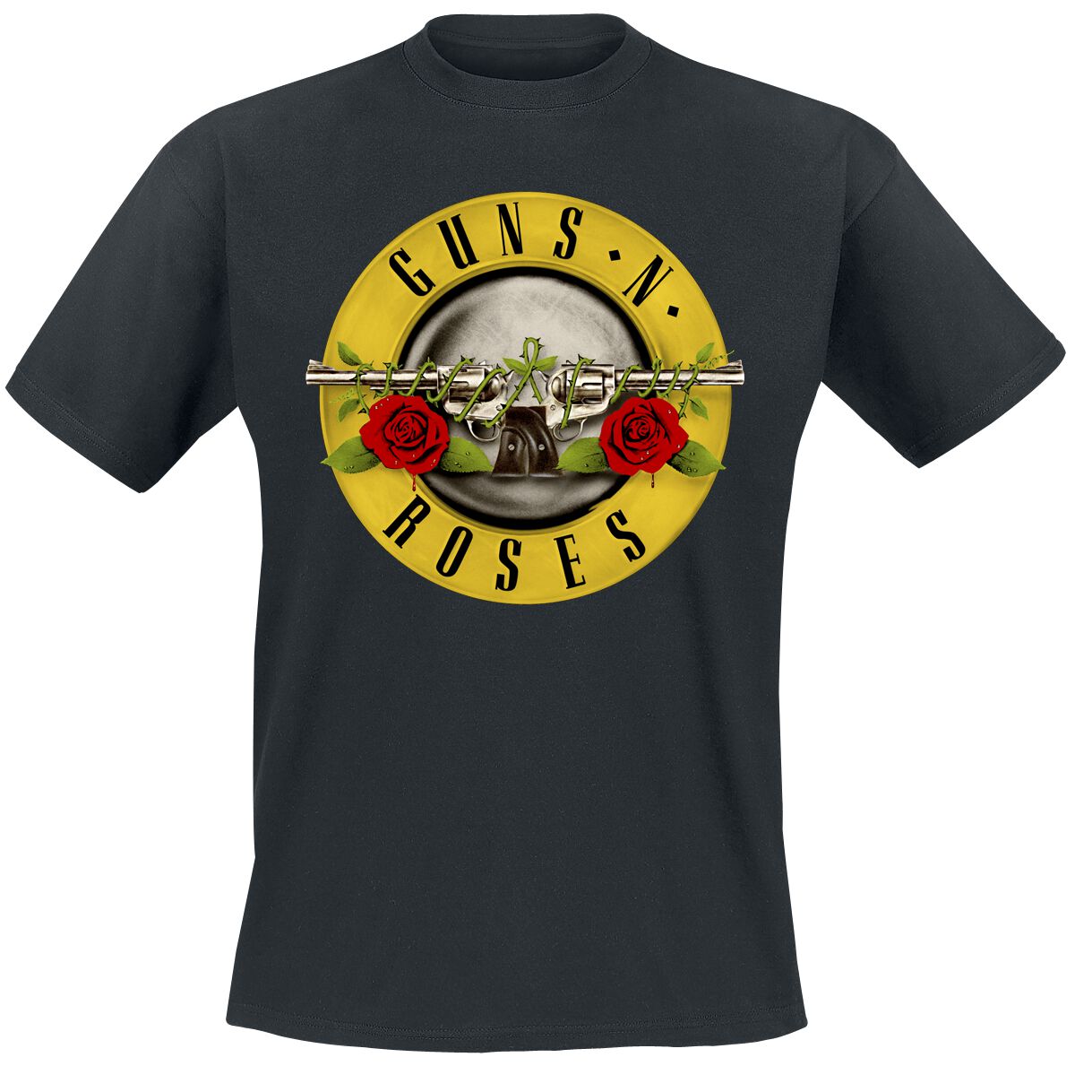 Guns N' Roses T-Shirt - Distressed Bullet - S to 4XL - for Men - black - 100% cotton T-Shirts Band Merchandise