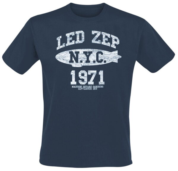 Led Zeppelin T-Shirt - NYC 1971 - M to XXL - for Men - blue - 100% cotton T-Shirts Band Merchandise