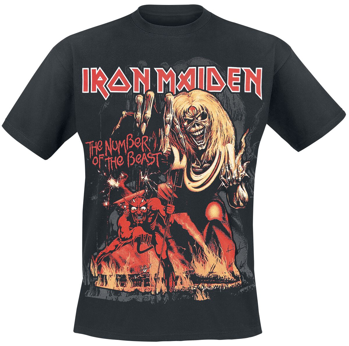 Iron Maiden T-Shirt - Number Of The Beast Graphic - S to 5XL - for Men - black - 100% cotton T-Shirts Band Merchandise