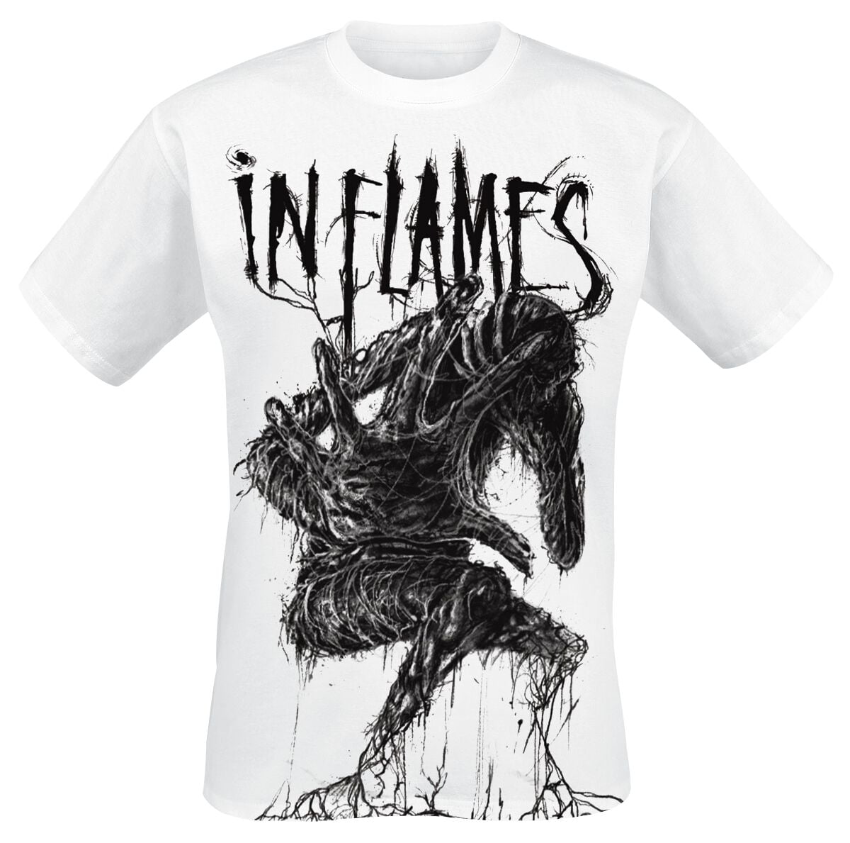 In Flames T-Shirt - Big Creature - S to XXL - for Men - white - 100% cotton T-Shirts Band Merchandise