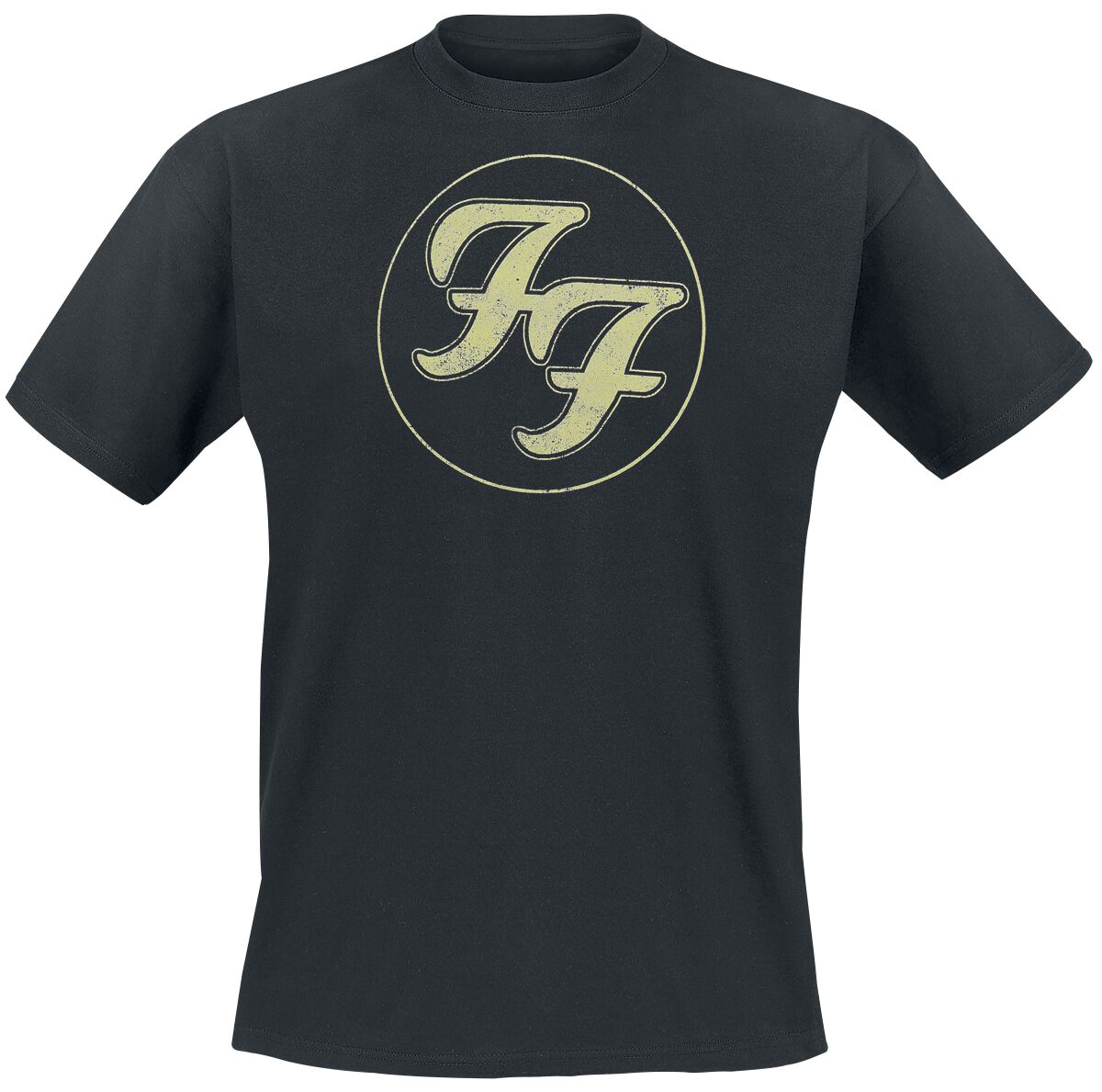 Foo Fighters T-Shirt - Logo In Circle - S to 3XL - for Men - black - 100% cotton T-Shirts Band Merchandise