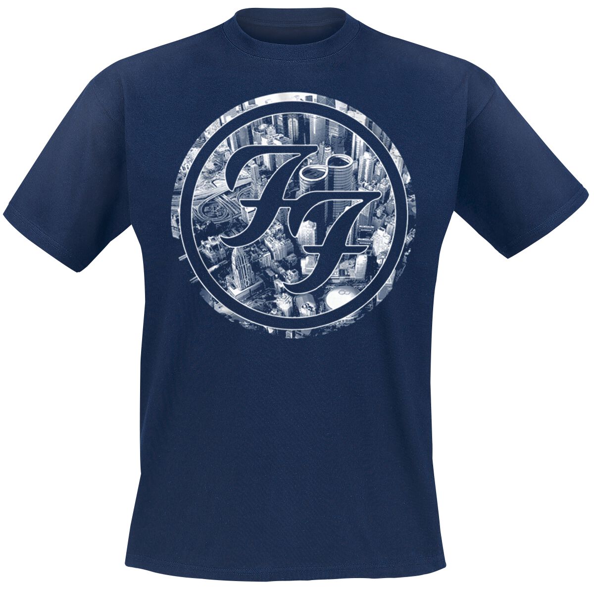 Foo Fighters T-Shirt - Sonic Highways - City Circles - S to XXL - for Men - dark blue - 100% cotton T-Shirts Band Merchandise