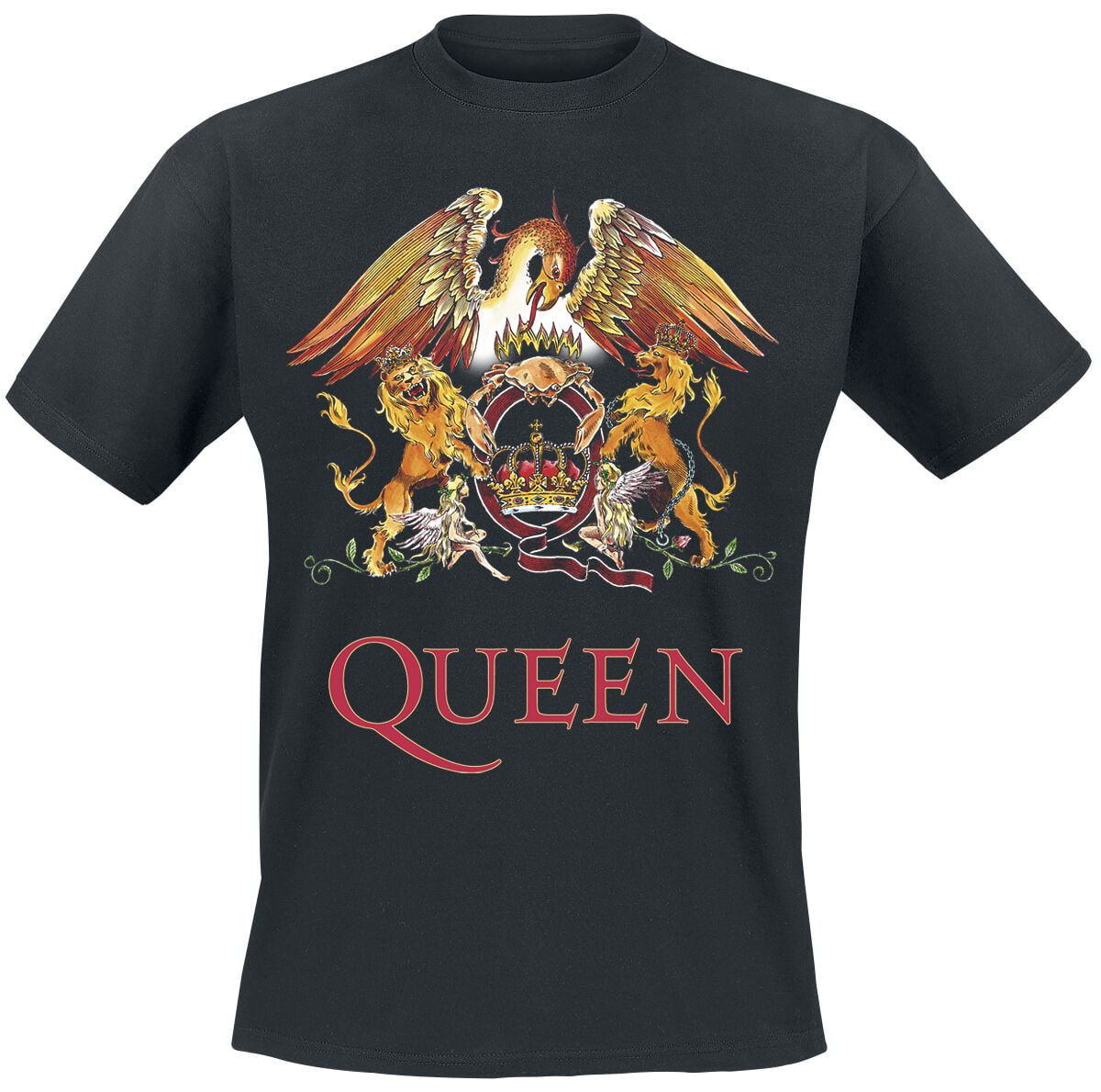 Queen T-Shirt - Crest Vintage - S to 5XL - for Men - black - 100% cotton T-Shirts Band Merchandise