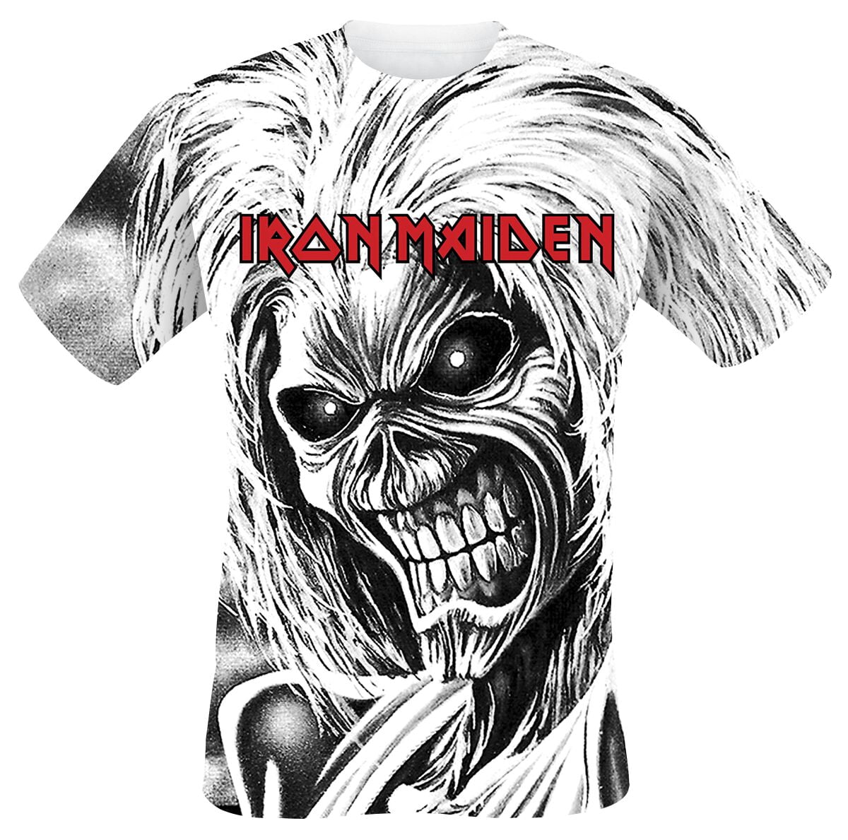 Iron Maiden T-Shirt - Killers All-over - S to XXL - for Men - white - 100% cotton T-Shirts Band Merchandise