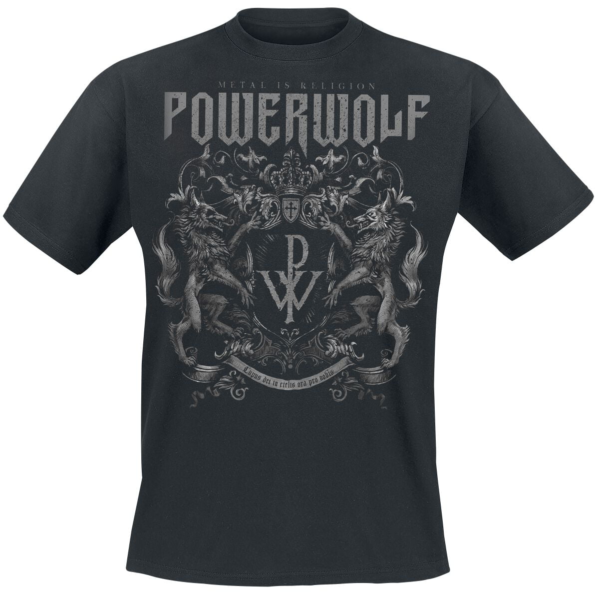 Powerwolf T-Shirt - Crest - Metal Is Religion - S to 3XL - for Men - black - 100% cotton T-Shirts Band Merchandise