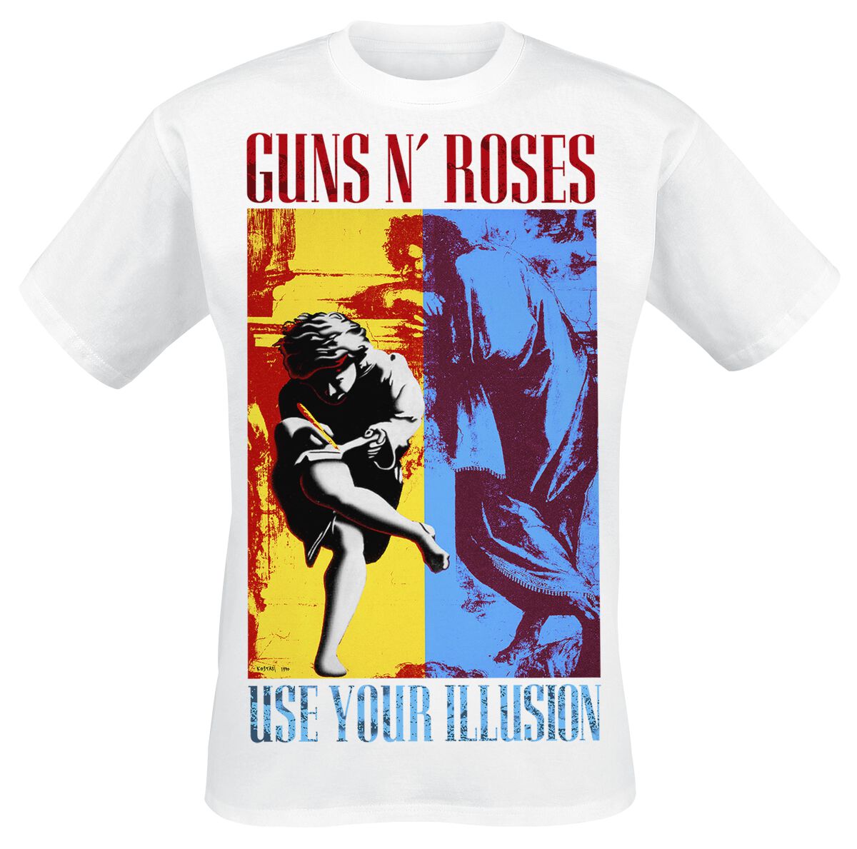 Guns N' Roses T-Shirt - Use Your Illusion - S to XXL - for Men - white - 100% cotton T-Shirts Band Merchandise