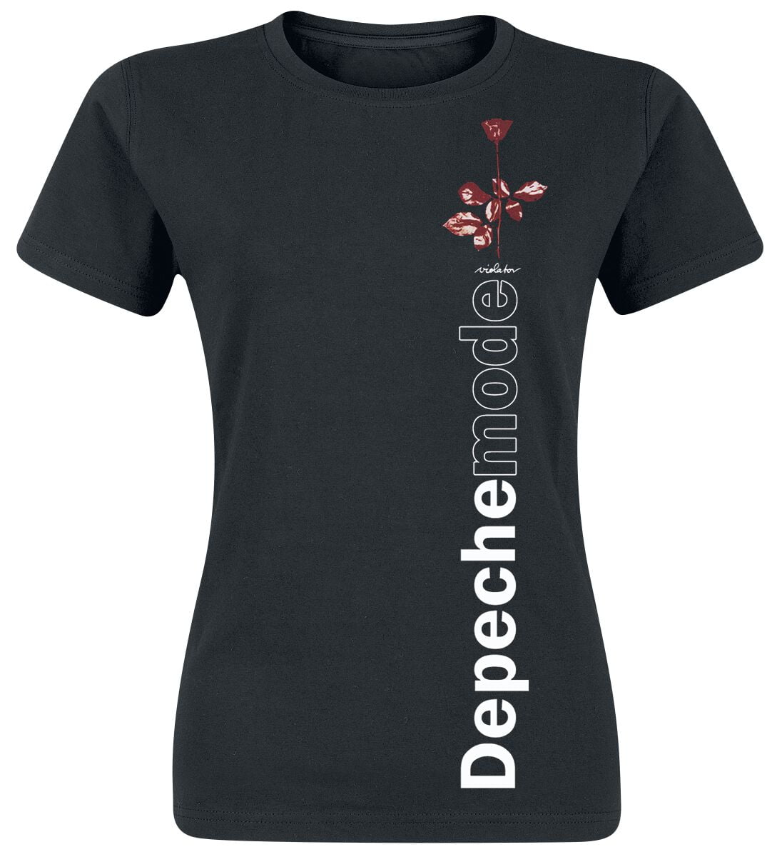 Depeche Mode T-Shirt - Violator Side Rose - S to XXL - for Women - black - 100% cotton T-Shirts Band Merchandise