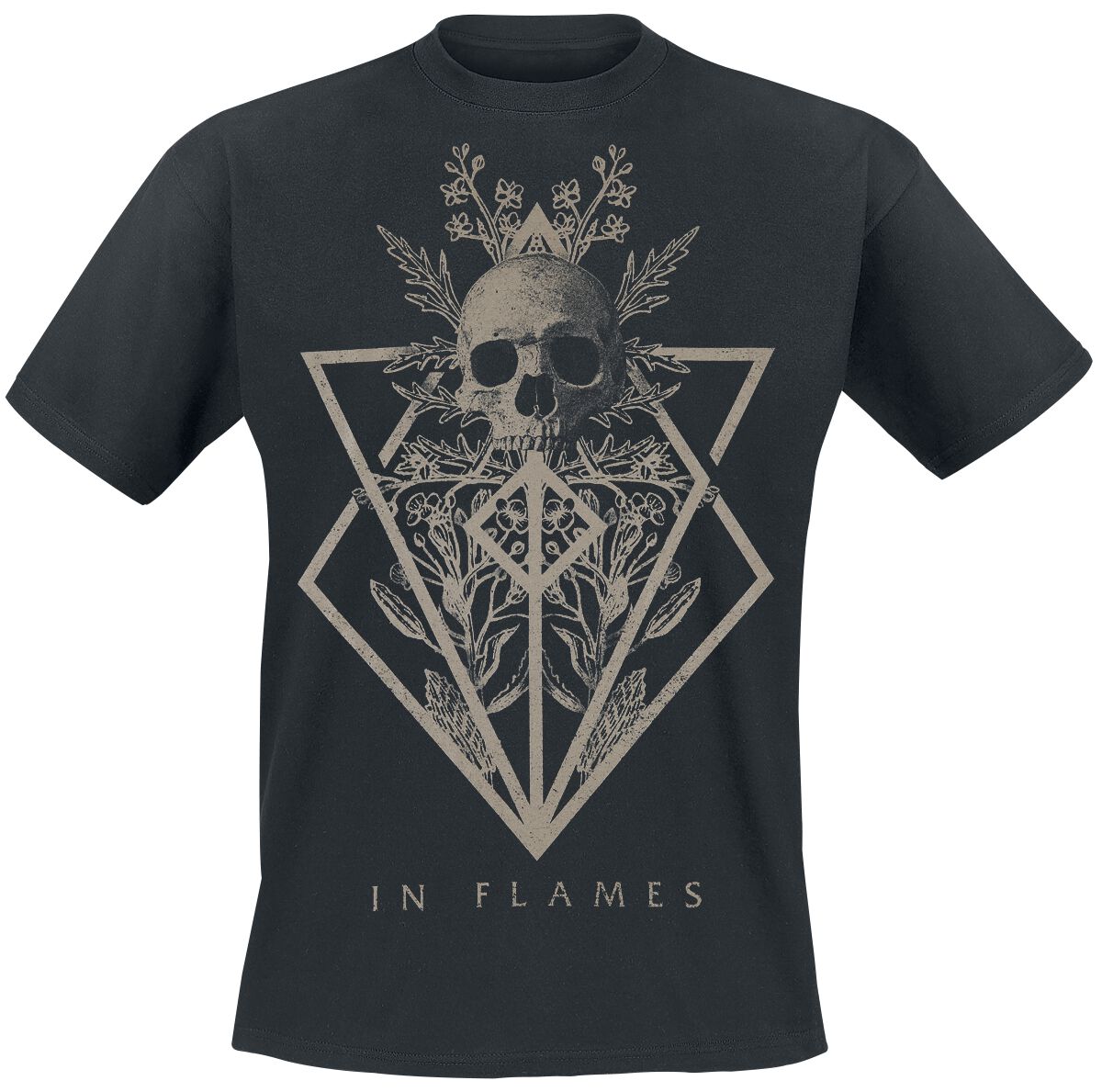 In Flames T-Shirt - Skull - S to 4XL - for Men - black - 100% cotton T-Shirts Band Merchandise