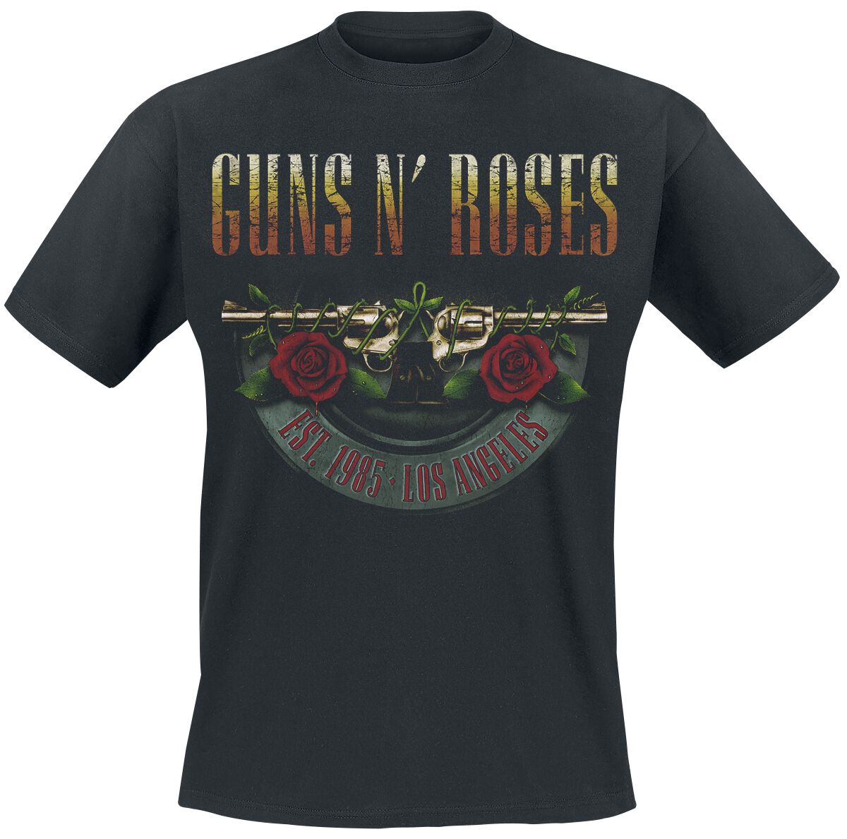 Guns N' Roses T-Shirt - Logo and Bullet Europe Tour 2017 - S to 4XL - for Men - black - 100% cotton T-Shirts Band Merchandise