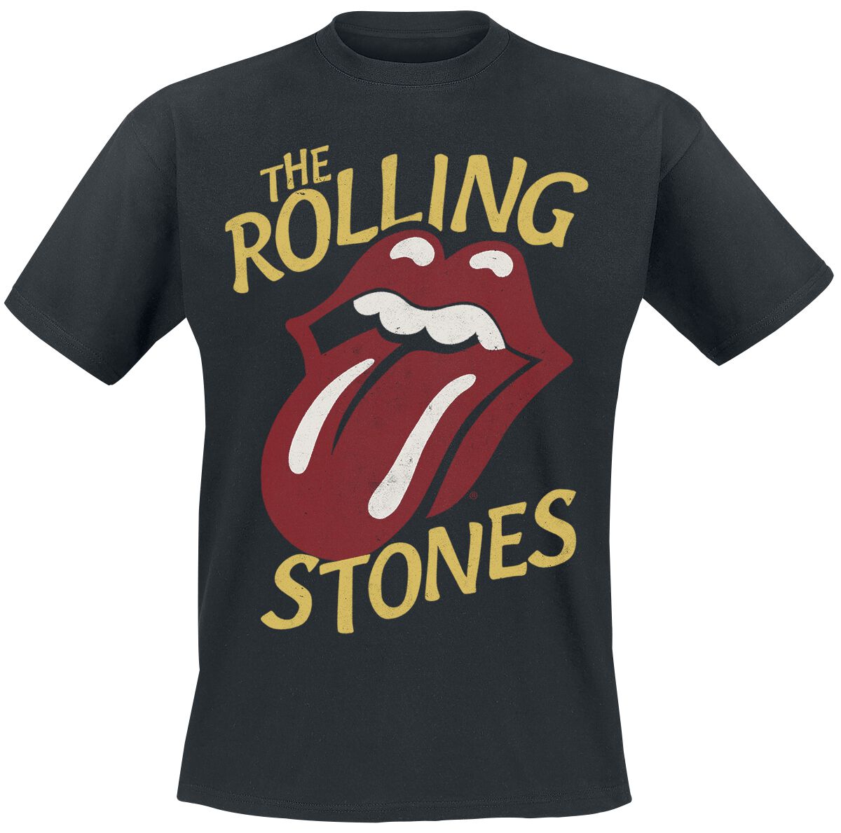 The Rolling Stones T-Shirt - Vintage Type Tongue - M to 3XL - for Men - black - 100% cotton T-Shirts Band Merchandise