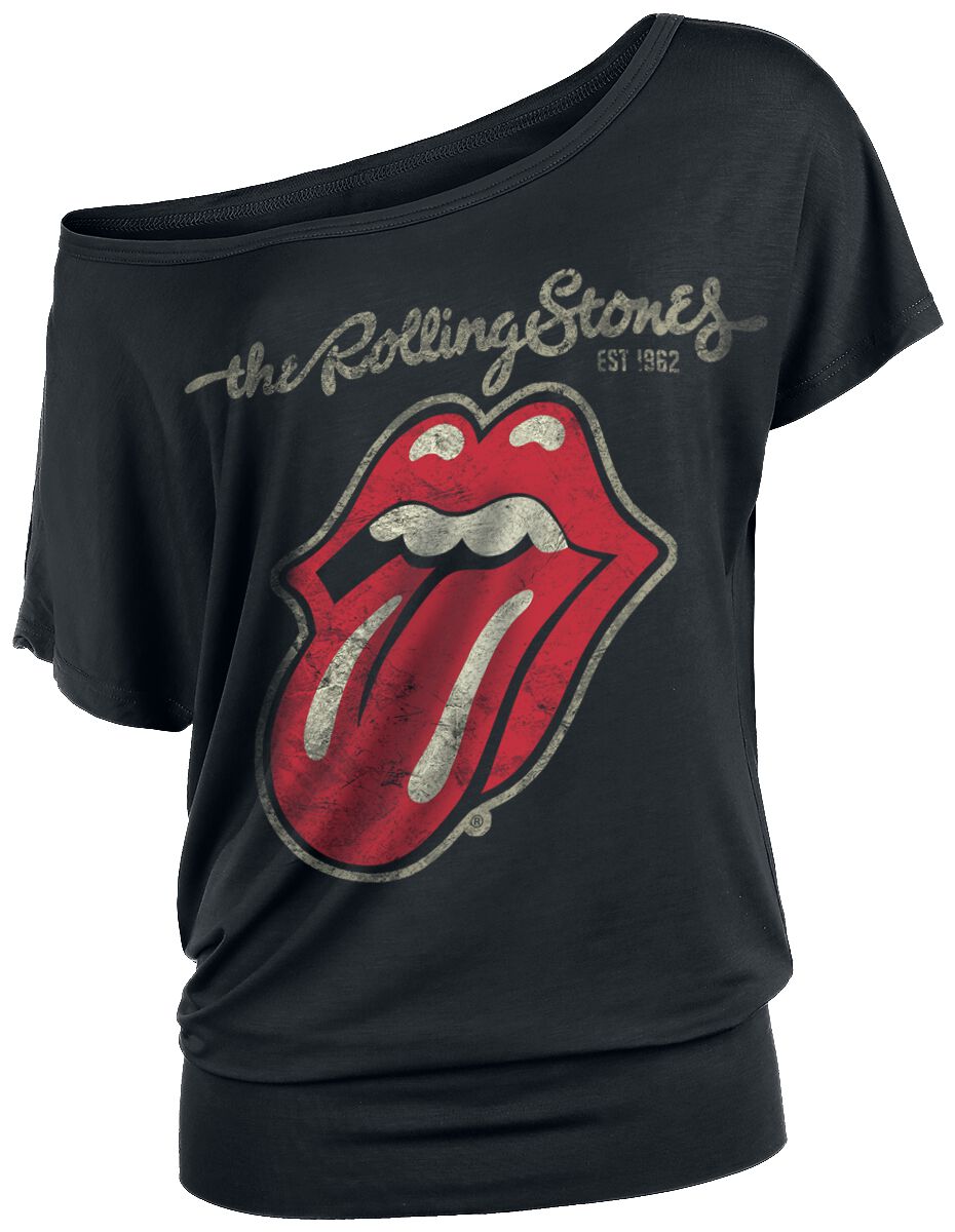 The Rolling Stones T-Shirt - Plastered Tongue - S to 5XL - for Women - black - 100% cotton T-Shirts Band Merchandise