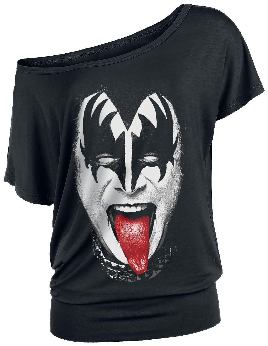 Kiss T-Shirt - Gene Simmons - S to XXL - for Women - black - 95% viscose, 5% elastane T-Shirts Band Merchandise