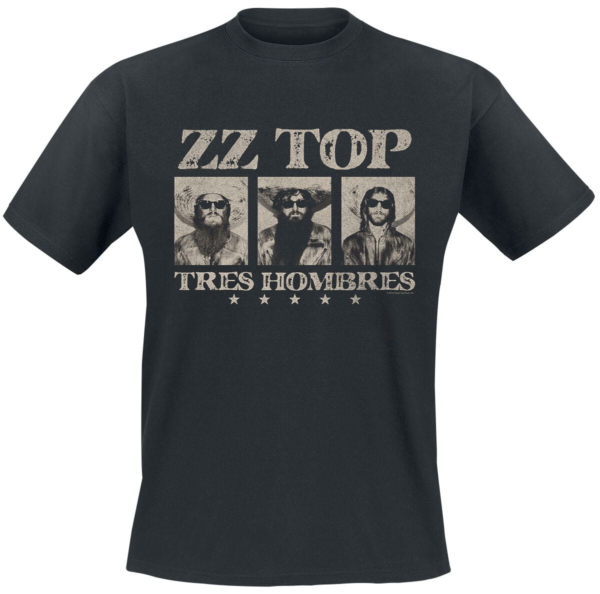 ZZ Top T-Shirt - Tres hombres - M to XXL - for Men - black - 100% cotton T-Shirts Band Merchandise