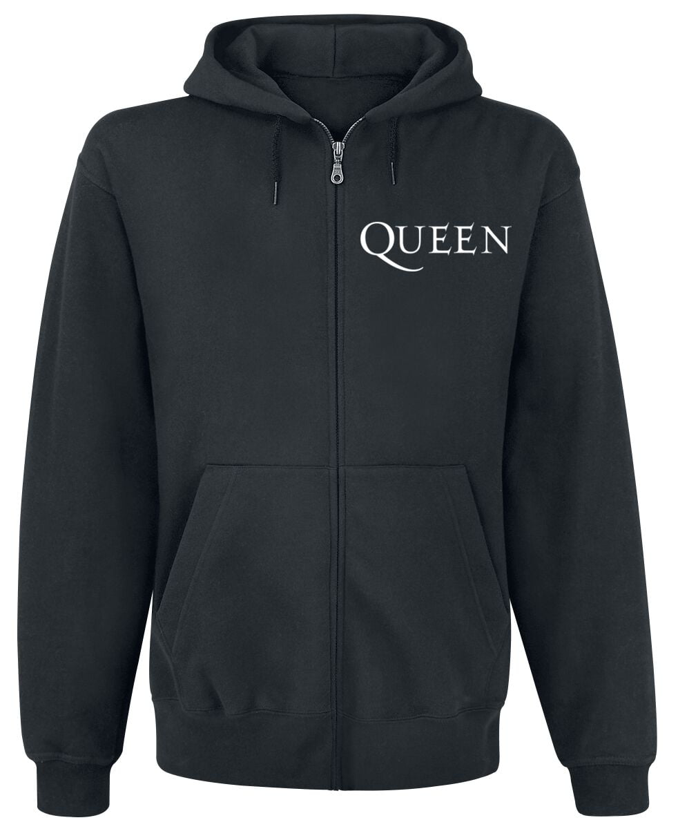 Queen Hooded zip - Crest Vintage - S to XXL - for Men - black - 50% cotton, 50% polyester Hooded sweaters & -jackets Band Merchandise