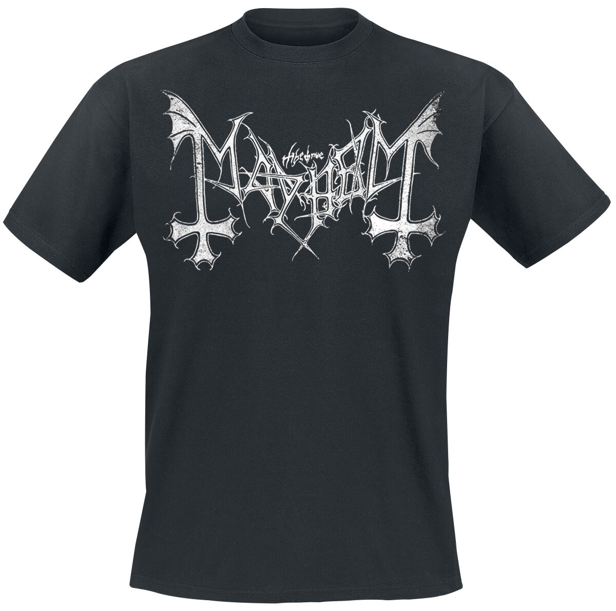 Mayhem T-Shirt - Distressed Logo - S to XXL - for Men - black - 100% cotton T-Shirts Band Merchandise