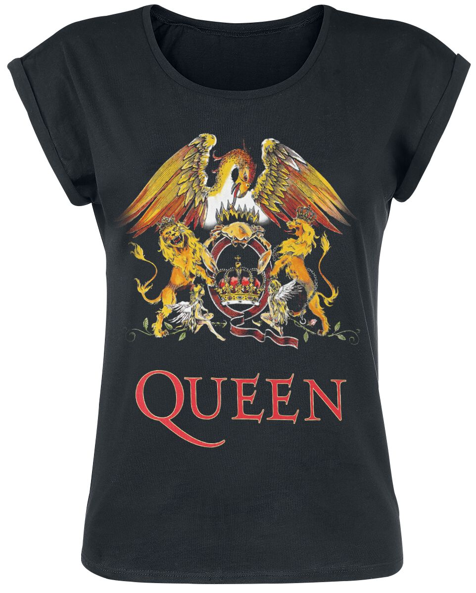 Queen T-Shirt - Classic Crest - S to 5XL - for Women - black - 100% cotton T-Shirts Band Merchandise