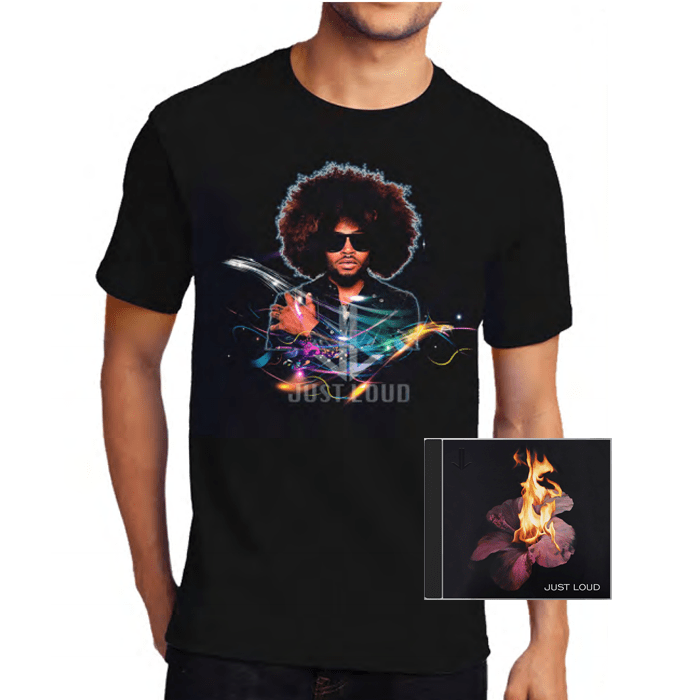 Just Loud - Just Loud CD & Face Print 2 T-Shirt Bundle