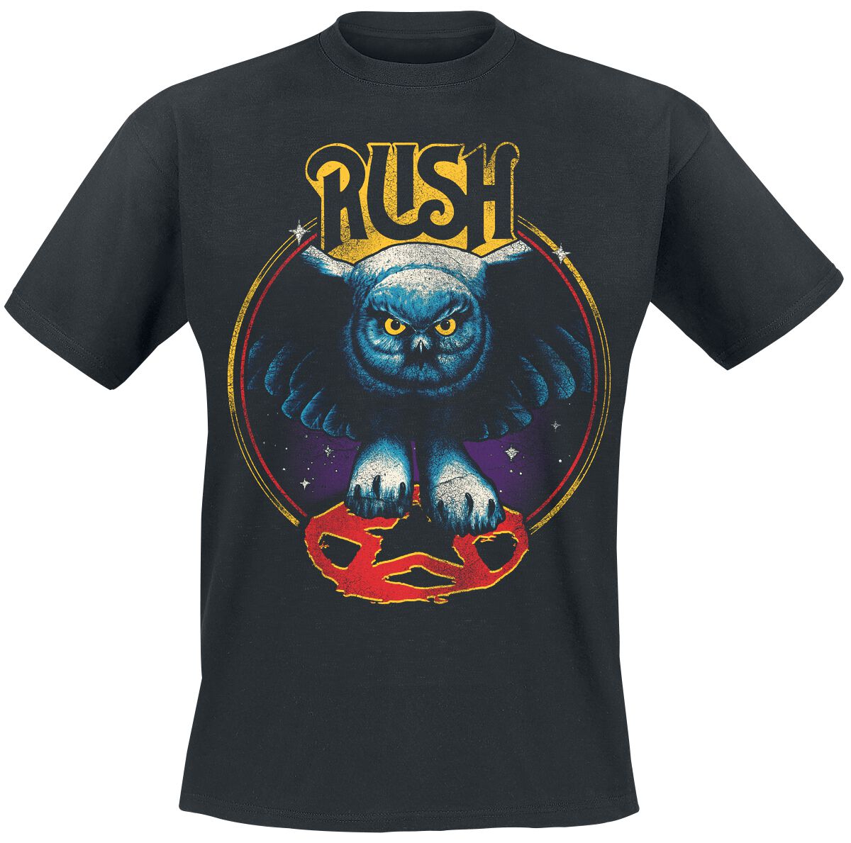 Rush T-Shirt - Owl Star - S to XXL - for Men - black - 100% cotton T-Shirts Band Merchandise