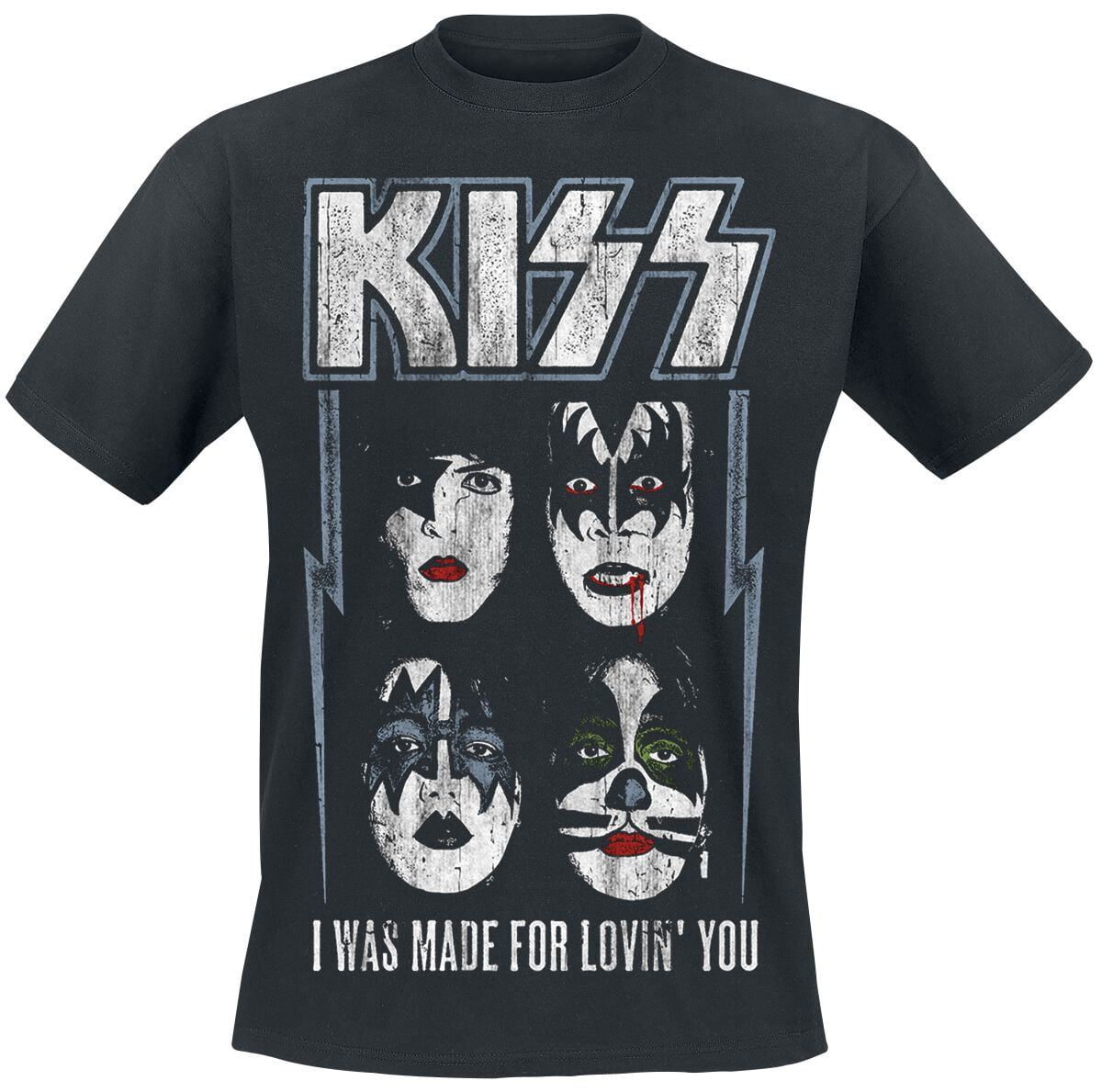 Kiss T-Shirt - I Was Made For Lovin' You - S to 5XL - for Men - black - 100% cotton T-Shirts Band Merchandise