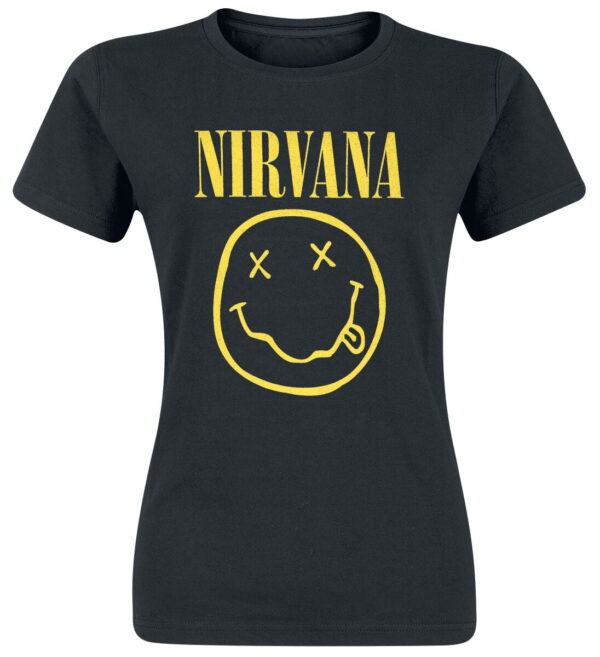 Nirvana T-Shirt - Smiley Logo - S to XXL - for Women - black - 100% cotton T-Shirts Band Merchandise - Image 1